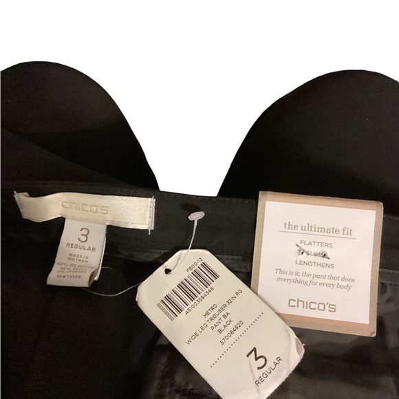 🚨 NWT Chico's Black Metro Wide Leg Trouser Pants Size 16 - Picture 3 of 8
